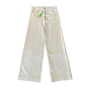 ✨New✨ Sam Edelman Codie High Rise Button Fly Wide Leg Jeans | Ecru | Sz 26
